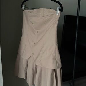 Zara Strapless Taupe Dress